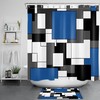 Blue Geometric Art Shower Curtain For Contemporary Bathroom Decor