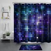 Blue Geometric Pattern Shower Curtain - Modern Bathroom Decor