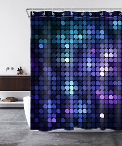 Blue Geometric Pattern Shower Curtain - Modern Bathroom Decor