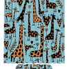 Blue Giraffe Animal Bathroom Set With Waterproof Fabric Shower Curtain