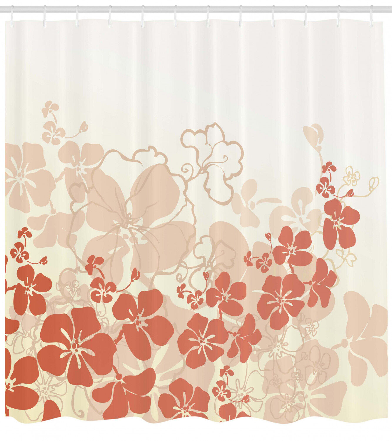 Blue Hawaii Flowers Tropical Print Shower Curtain With Island Vibes