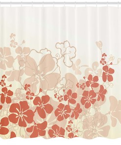 Blue Hawaii Flowers Tropical Print Shower Curtain With Island Vibes