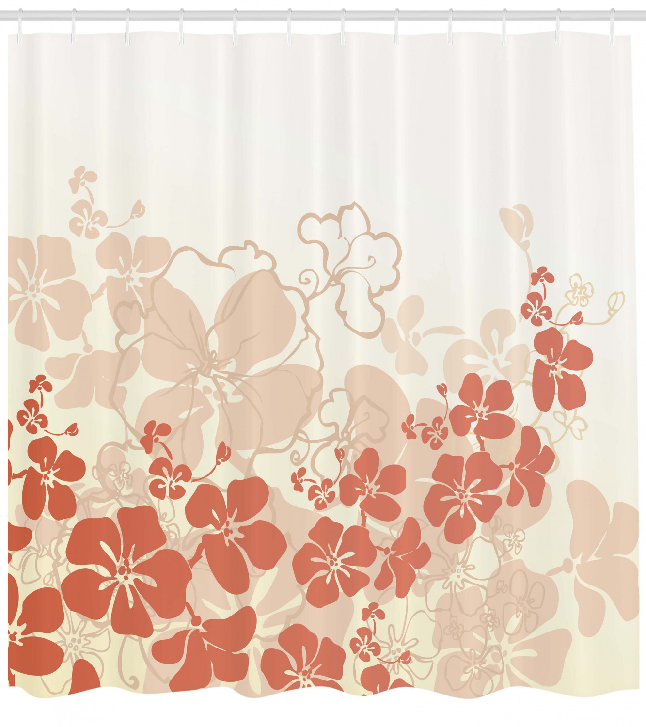 Blue Hawaii Flowers Tropical Print Shower Curtain With Island Vibes
