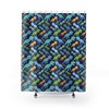 Blue Hummingbird & Monstera Tropical Shower Curtain, Botanical Birds Leaves Design, Bath Decor Gift