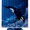 Blue Killer Whale Ocean Shower Curtain, Microfiber Bathroom Accents Fabric Machine Washable