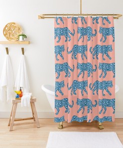 Blue Leopard Parade Shower Curtain For A Bold And Vibrant Bathroom