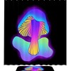 Blue Light Mushroom Bathroom Set With Waterproof Fabric Shower Curtain