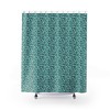 Blue Moroccan Tile Pattern Shower Curtain, Geometric Style Bathroom Decoration