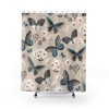 Blue Morpho Butterfly And Flowers Print Shower Curtain For Trendy Bathroom