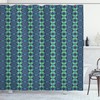 Blue Mosaic Geometric Shower Curtain
