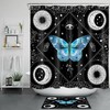 Blue Moth Shower Curtain - Nature And Science Themed Bathroom Decor