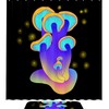Blue Mushroom Print Shower Curtain For Bathroom Tub Set With Yellow Accents