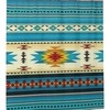 Blue Navajo Native American Indian Pattern Shower Curtain For Ethnic Bathroom Decor.
