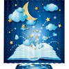 Blue Night Sky Moon And Stars Boho Shower Curtain, Waterproof For The Bathroom