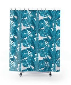 Blue Oasis Tropical Shower Curtain