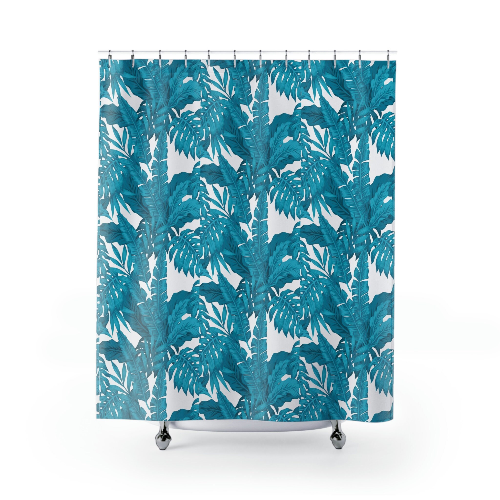 Blue Oasis Tropical Shower Curtain