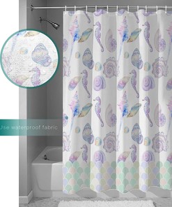 Blue Ocean Animal Shower Curtain with Soft Waterproof Fabric - Dorm Decor for Bathroom
