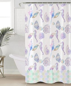 Blue Ocean Animal Shower Curtain with Soft Waterproof Fabric - Dorm Decor for Bathroom