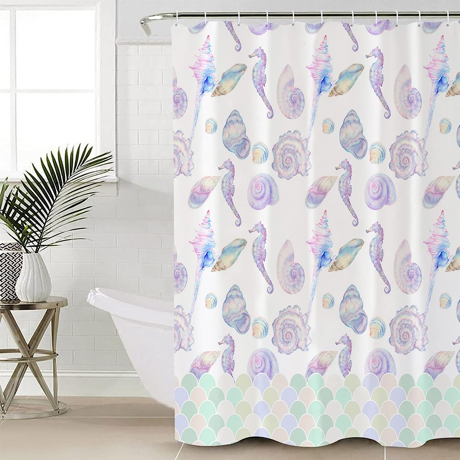Blue Ocean Animal Shower Curtain with Soft Waterproof Fabric - Dorm Decor for Bathroom