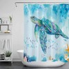 Blue Ocean Marine Animals Shower Curtain, Featuring Sea Turtles