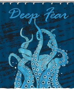 Blue Ocean Octopus Shower Curtain For Nautical And Marine Bathrooms