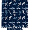 Blue Ocean Shark Pattern Modern Shower Curtain, Water-Resistant Fabric, Bathroom Curtain