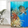 Blue Ocean Turtle Shower Curtain for a Marine Life Bathroom Theme