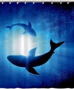Blue Oceanic World Shower Curtain - Sea Life Bathroom Decor