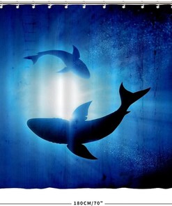 Blue Oceanic World Shower Curtain - Sea Life Bathroom Decor