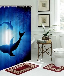 Blue Oceanic World Shower Curtain - Sea Life Bathroom Decor
