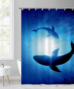 Blue Oceanic World Shower Curtain - Sea Life Bathroom Decor