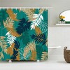 Blue Palm Fern Leaves Shower Curtain, Botanical Tropical Shower Curtain For Relaxing Bathroom Decor