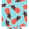Blue Pattern Pineapples Shower Curtain for Bathroom 