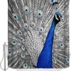 Blue Peacock Beautiful Bird Feathers Print Shower Curtain for Bathroom Decor