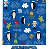 Blue Penguin Octopus Anchor Pattern Waterproof Fabric Shower Curtain, Bathroom Curtain, Marine Life