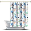 Blue Penguin and Moon Print Kids Shower Curtain for a Playful and Adorable Bathroom