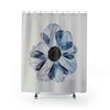 Blue Pressed Flower Botanical Shower Curtain, Floral Shower Curtain, Bathroom Art, Unique Shower Curtain