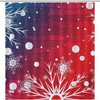 Blue Red Christmas Snowflakes Shower Curtain, Festive Bathroom Decoration Fabric Waterproof Curtain 