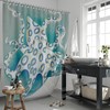 Blue Ring Octopus Art Shower Curtain, Underwater Life Bathroom Decor