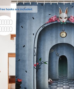 Blue Rose Alice in Wonderland Shower Curtain - Elegant and Gorgeous but Durable Shower Curtain for Your Bathroom