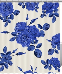 Blue Rose Plant Elegant Shower Curtain for Bathroom Decor