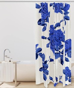 Blue Rose Plant Elegant Shower Curtain for Bathroom Decor