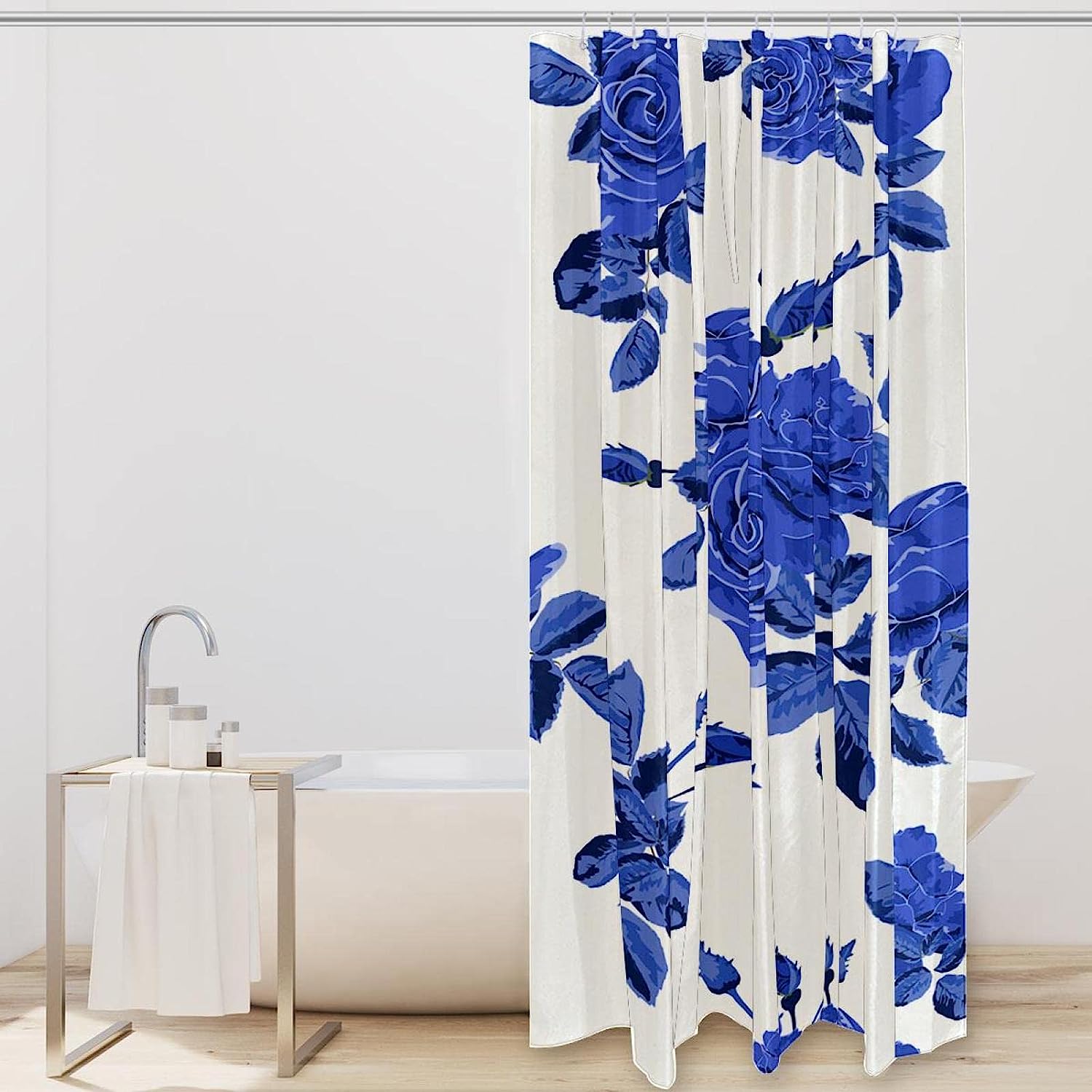 Blue Rose Plant Elegant Shower Curtain for Bathroom Decor