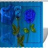 Blue Rose Vintage Shower Curtains for Bathroom
