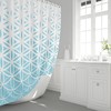 Blue Sacred Geometry Shower Curtain, Light Blue And White Design, Spiritual Bathroom Accessories