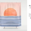Blue Sea Sunset Shower Curtain - Personalized Sizes, Waterproof and Washable, Perfect for Your Bath Decor