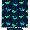 Blue Sea Whale Shower Curtain for Summer Beach Bathroom Decor 