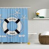 Blue Seashell Nautical Ocean Beach Fabric Shower Curtain, Digital Art For Bathroom