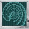Blue Seashell Shower Curtain, Coastal Bathroom Decor