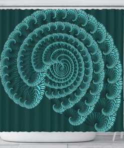 Blue Seashell Shower Curtain, Coastal Bathroom Decor